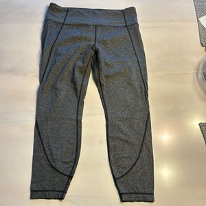 Athleta Salutation Heathered Charcoal Gray 7/8 Leggings size L